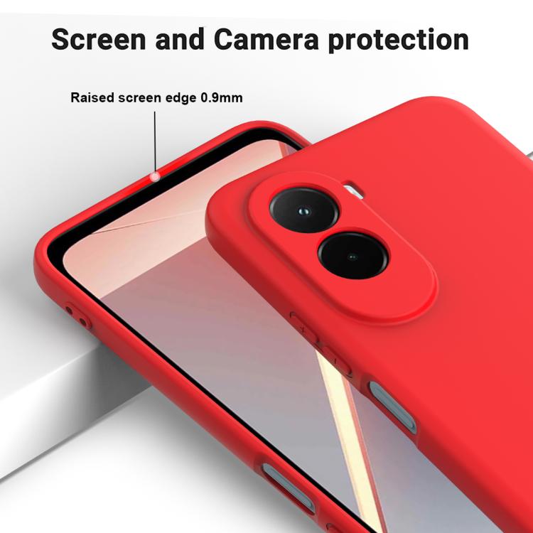 For Xiaomi Poco M7 4G 169mm Solid Color Liquid Silicone Dropproof Full Coverage Phone Case