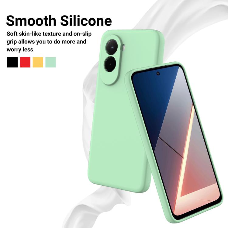 For Xiaomi Poco M7 4G 169mm Solid Color Liquid Silicone Dropproof Full Coverage Phone Case