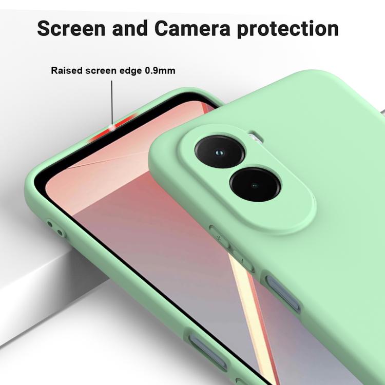 For Xiaomi Poco M7 4G 169mm Solid Color Liquid Silicone Dropproof Full Coverage Phone Case