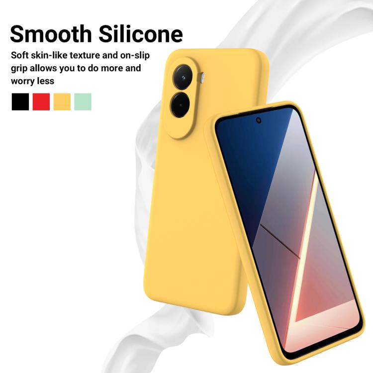 For Xiaomi Poco M7 4G 169mm Solid Color Liquid Silicone Dropproof Full Coverage Phone Case