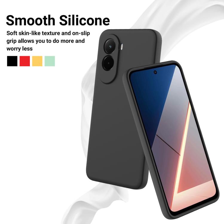 For Xiaomi Poco M7 4G 169mm Solid Color Liquid Silicone Dropproof Full Coverage Phone Case