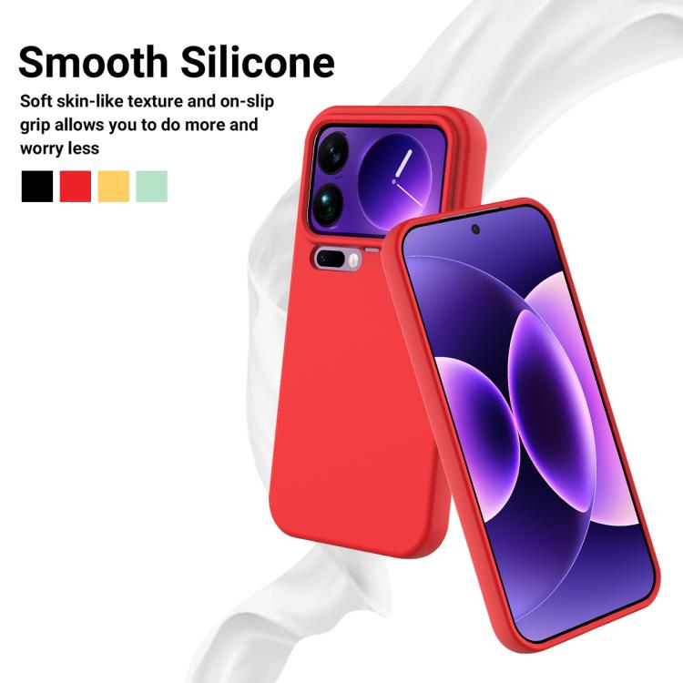 For Xiaomi 17 Pro Max Solid Color Liquid Silicone Dropproof Full Coverage Phone Case