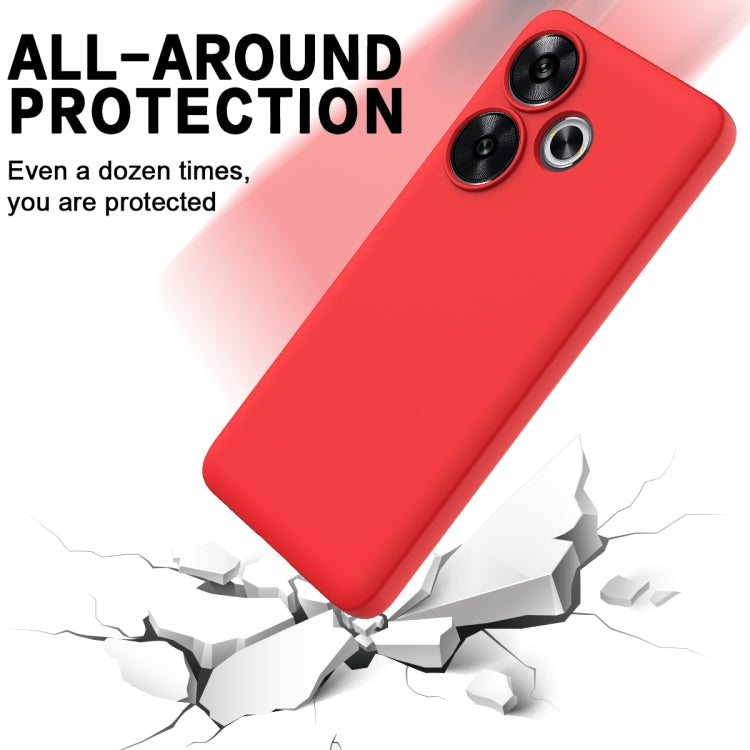 For Redmi Turbo 3 Solid Color Liquid Silicone Dropproof Full Coverage Phone Case