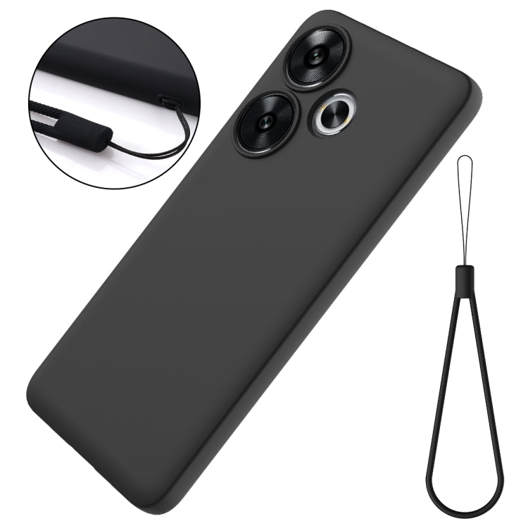 For Redmi Turbo 3 Solid Color Liquid Silicone Dropproof Full Coverage Phone Case