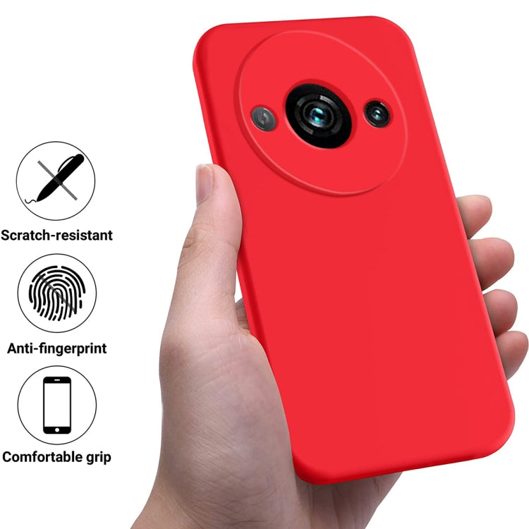 For Redmi A3x Solid Color Liquid Silicone Dropproof Full Coverage Phone Case
