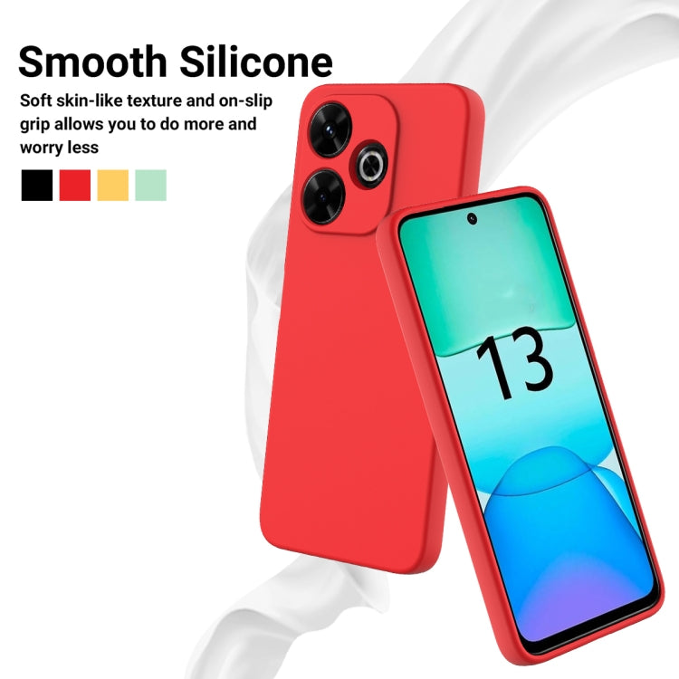 For Redmi 13 4G / 5G / Note 13R 5G Solid Color Liquid Silicone Dropproof Full Coverage Phone Case