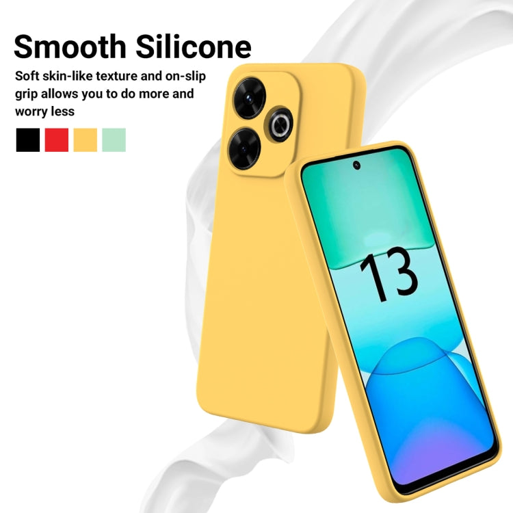 For Redmi 13 4G / 5G / Note 13R 5G Solid Color Liquid Silicone Dropproof Full Coverage Phone Case