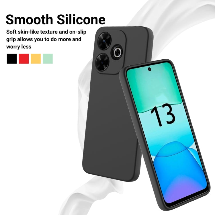 For Redmi 13 4G / 5G / Note 13R 5G Solid Color Liquid Silicone Dropproof Full Coverage Phone Case