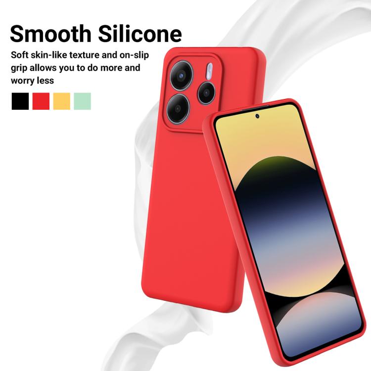 For Redmi Note 14 5G Global Solid Color Liquid Silicone Dropproof Full Coverage Phone Case