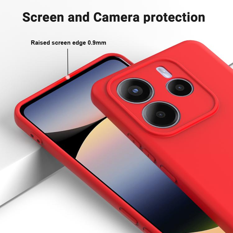 For Redmi Note 14 5G Global Solid Color Liquid Silicone Dropproof Full Coverage Phone Case