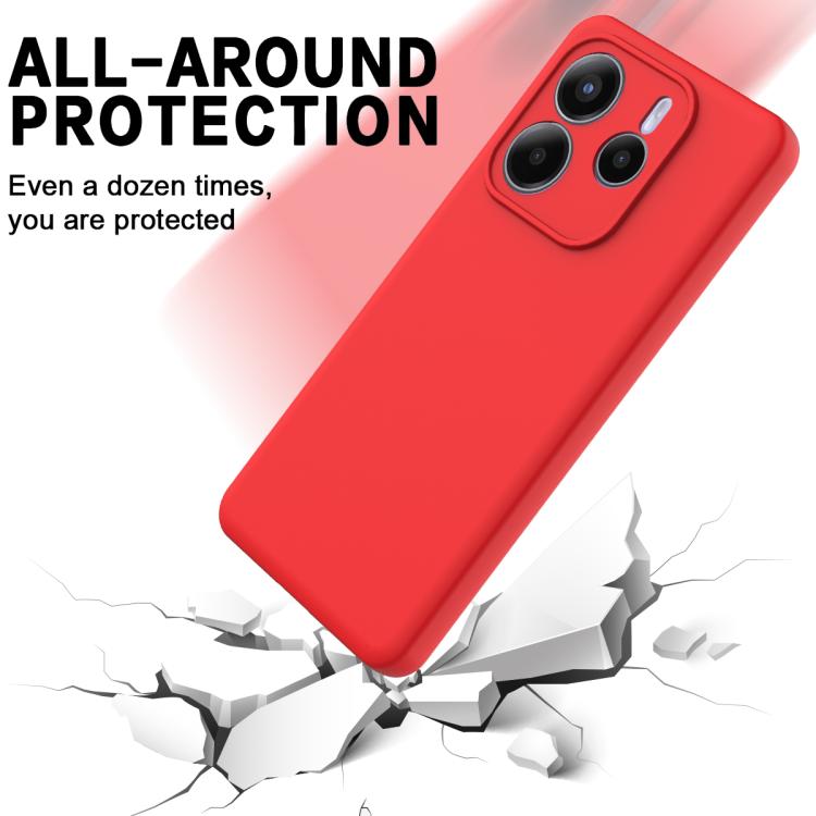 For Redmi Note 14 5G Global Solid Color Liquid Silicone Dropproof Full Coverage Phone Case