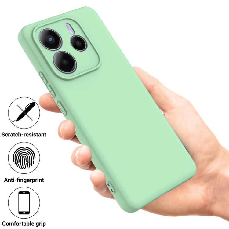 For Redmi Note 14 5G Global Solid Color Liquid Silicone Dropproof Full Coverage Phone Case
