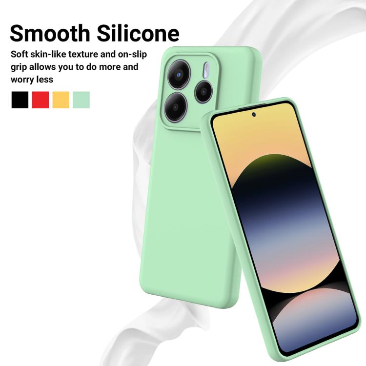 For Redmi Note 14 5G Global Solid Color Liquid Silicone Dropproof Full Coverage Phone Case
