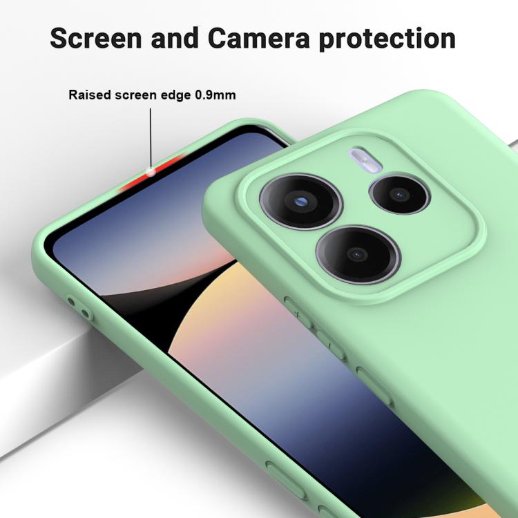 For Redmi Note 14 5G Global Solid Color Liquid Silicone Dropproof Full Coverage Phone Case