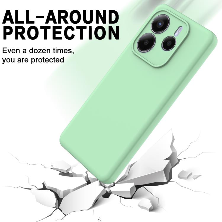 For Redmi Note 14 5G Global Solid Color Liquid Silicone Dropproof Full Coverage Phone Case