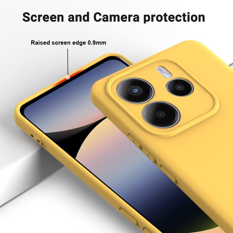 For Redmi Note 14 5G Global Solid Color Liquid Silicone Dropproof Full Coverage Phone Case