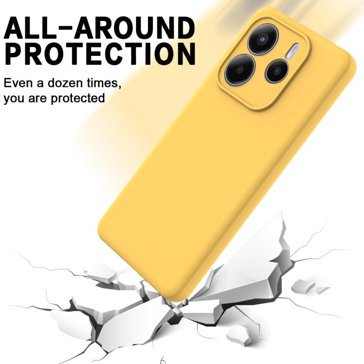 For Redmi Note 14 5G Global Solid Color Liquid Silicone Dropproof Full Coverage Phone Case