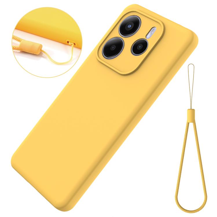 For Redmi Note 14 5G Global Solid Color Liquid Silicone Dropproof Full Coverage Phone Case