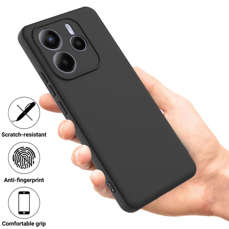 For Redmi Note 14 5G Global Solid Color Liquid Silicone Dropproof Full Coverage Phone Case