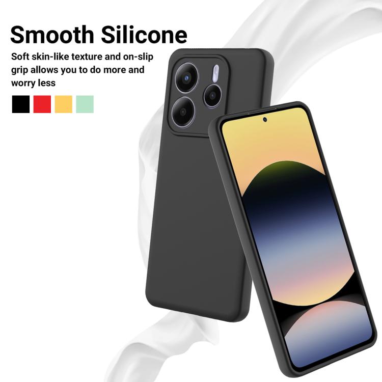 For Redmi Note 14 5G Global Solid Color Liquid Silicone Dropproof Full Coverage Phone Case