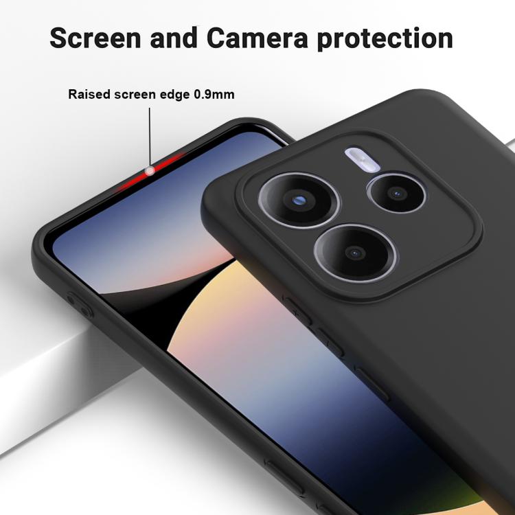 For Redmi Note 14 5G Global Solid Color Liquid Silicone Dropproof Full Coverage Phone Case