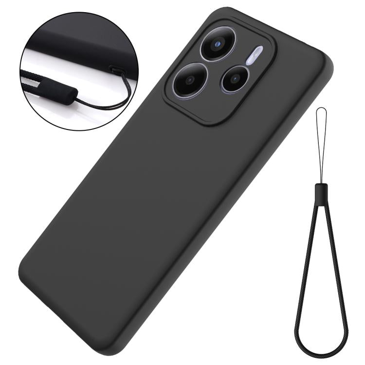 For Redmi Note 14 5G Global Solid Color Liquid Silicone Dropproof Full Coverage Phone Case
