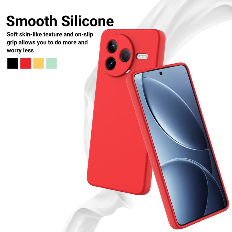 For Redmi K80 Solid Color Liquid Silicone Dropproof Full Coverage Phone Case