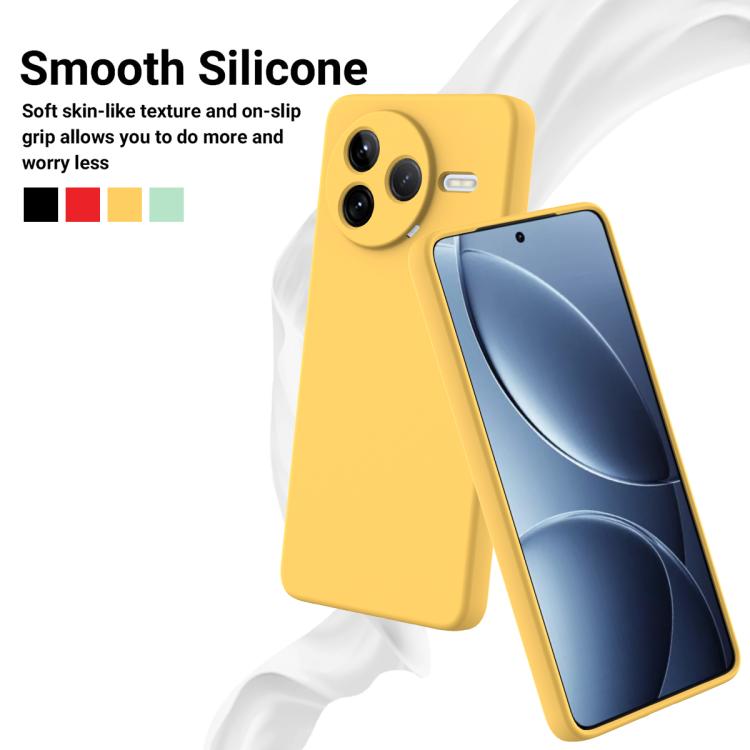 For Redmi K80 Solid Color Liquid Silicone Dropproof Full Coverage Phone Case