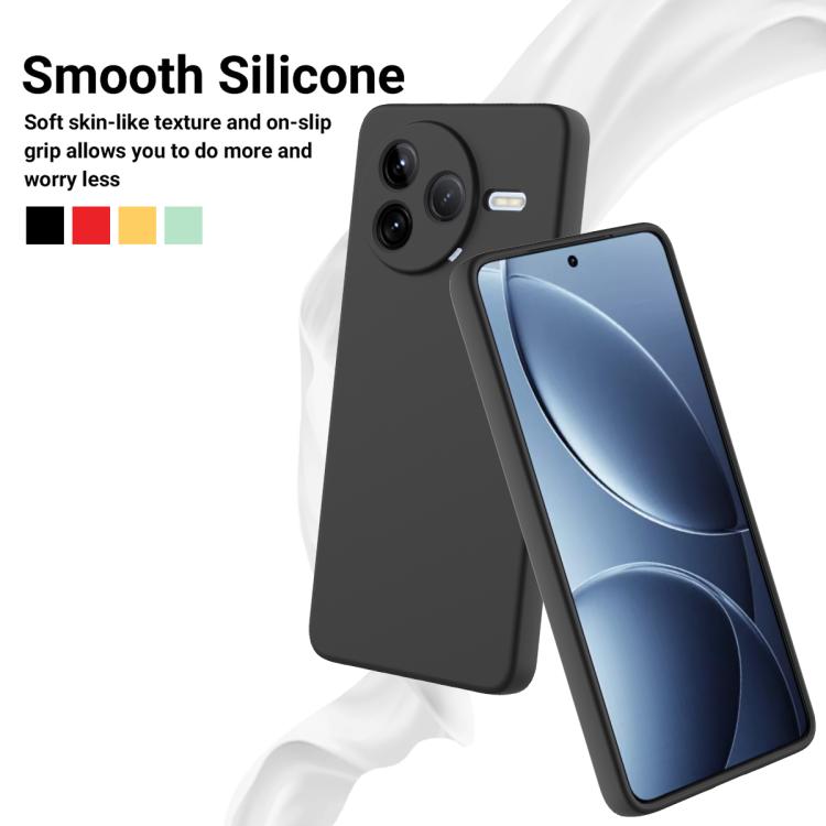 For Redmi K80 Solid Color Liquid Silicone Dropproof Full Coverage Phone Case