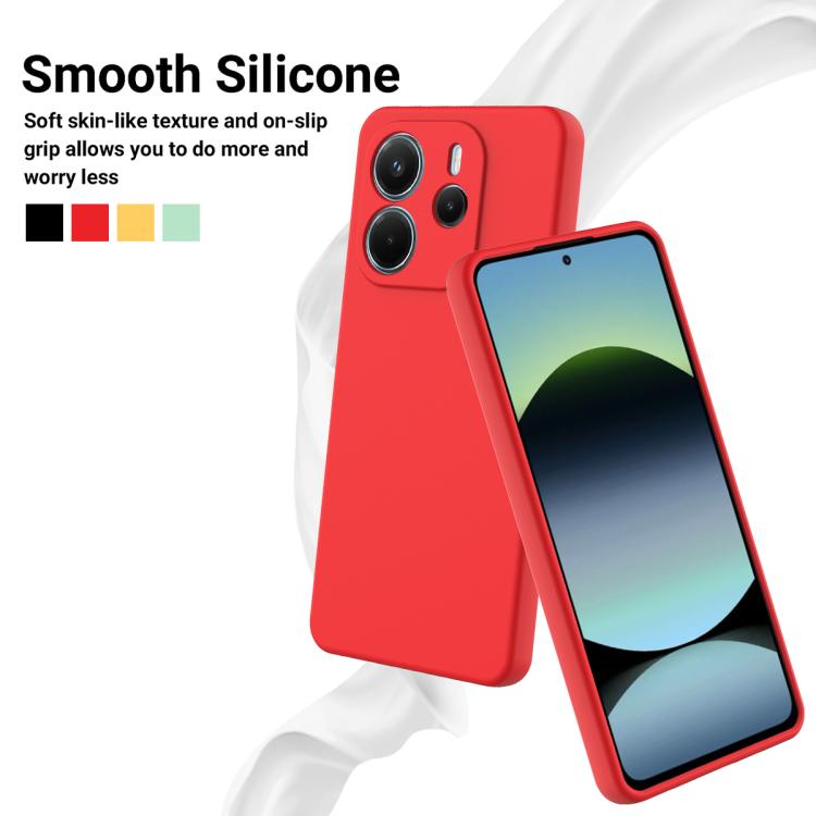For Redmi Note 14 4G 163.25mm Solid Color Liquid Silicone Dropproof Full Coverage Phone Case