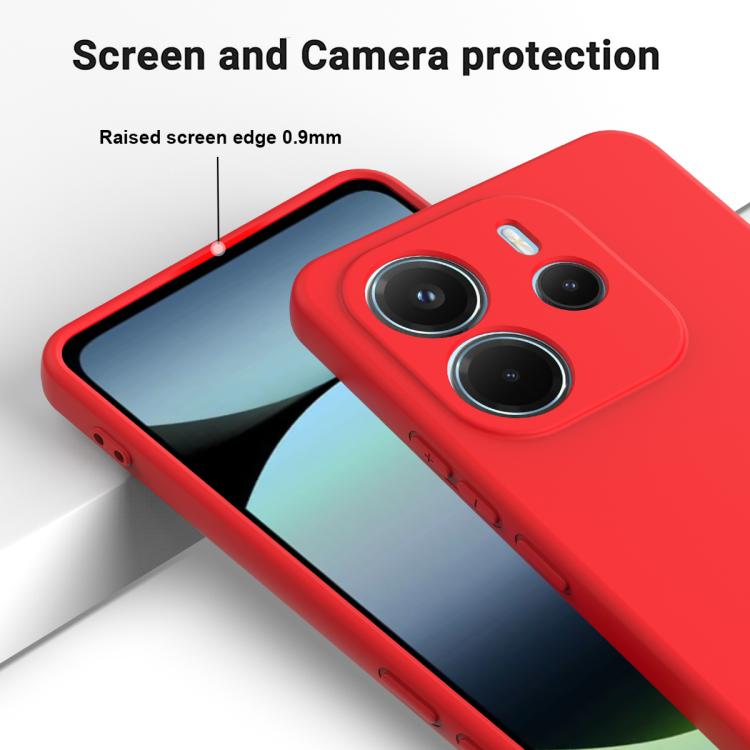 For Redmi Note 14 4G 163.25mm Solid Color Liquid Silicone Dropproof Full Coverage Phone Case