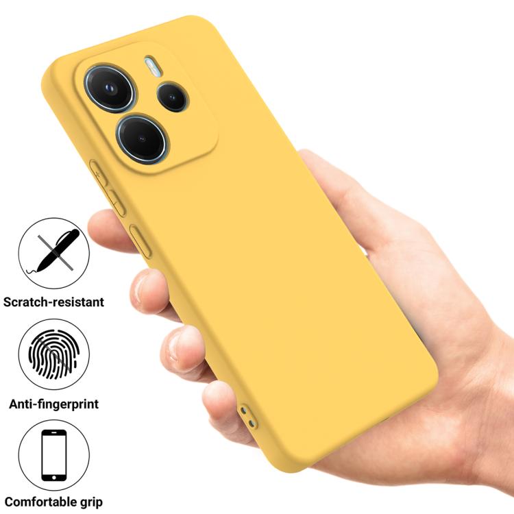 For Redmi Note 14 4G 163.25mm Solid Color Liquid Silicone Dropproof Full Coverage Phone Case