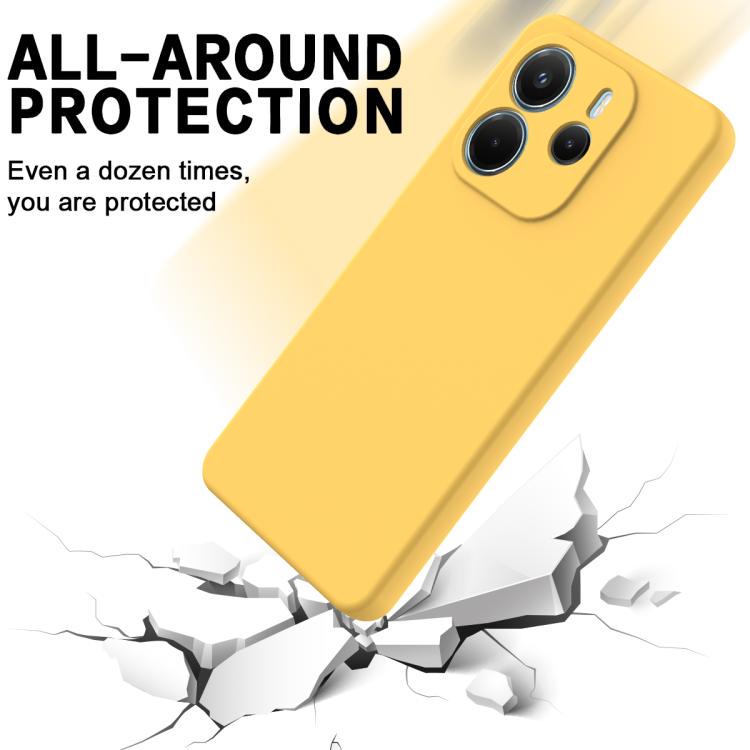 For Redmi Note 14 4G 163.25mm Solid Color Liquid Silicone Dropproof Full Coverage Phone Case