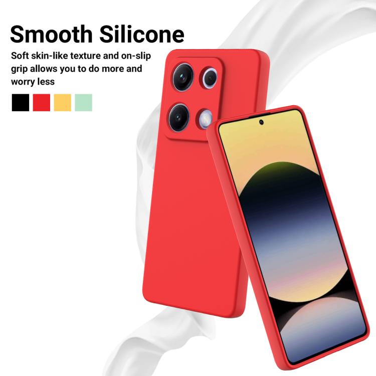 For Redmi Note 14S 4G Solid Color Liquid Silicone Dropproof Full Coverage Phone Case