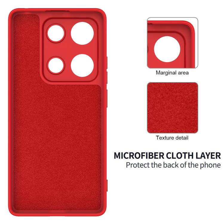 For Redmi Note 14S 4G Solid Color Liquid Silicone Dropproof Full Coverage Phone Case