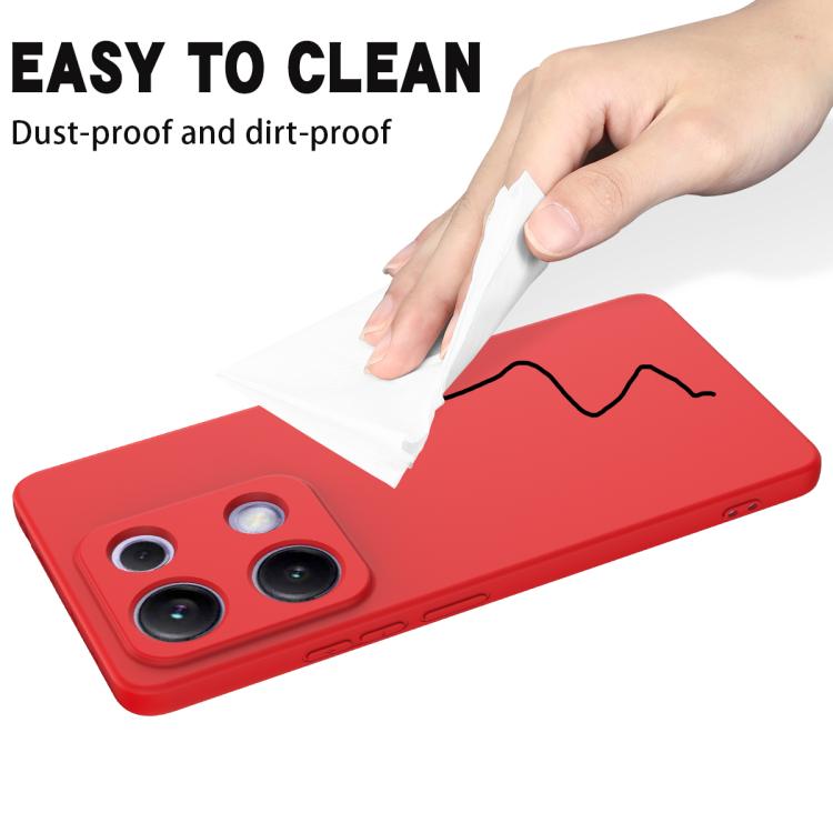 For Redmi Note 14S 4G Solid Color Liquid Silicone Dropproof Full Coverage Phone Case