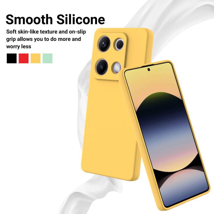 For Redmi Note 14S 4G Solid Color Liquid Silicone Dropproof Full Coverage Phone Case