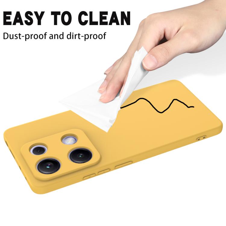 For Redmi Note 14S 4G Solid Color Liquid Silicone Dropproof Full Coverage Phone Case