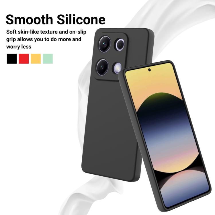 For Redmi Note 14S 4G Solid Color Liquid Silicone Dropproof Full Coverage Phone Case