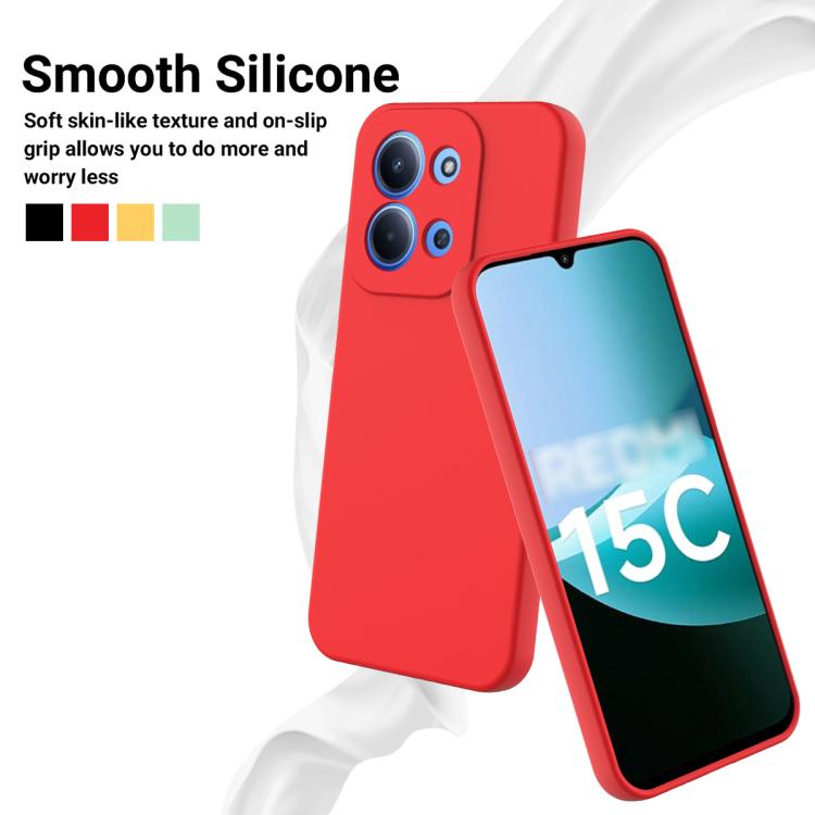 For Redmi 15C 5G / 4G Global 171mm Solid Color Liquid Silicone Dropproof Full Coverage Phone Case