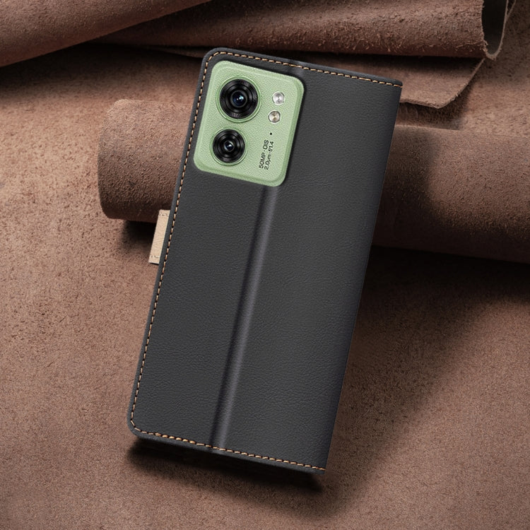 For Motorola Edge 40 5G Color Matching RFID Anti-theft Leather Phone Case