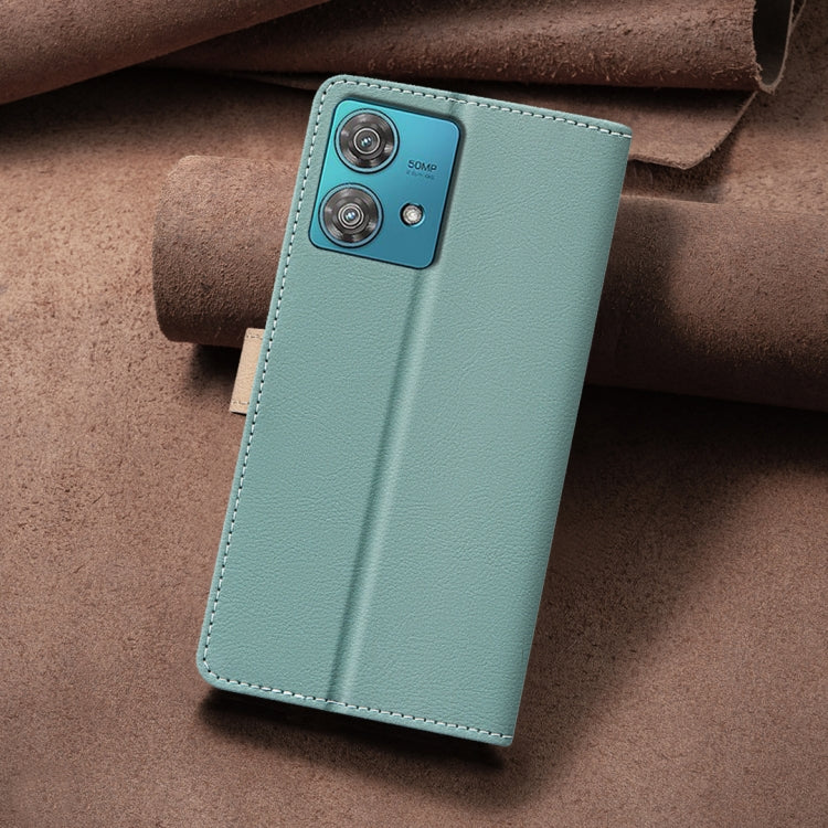 For Motorola Edge 40 Neo Color Matching RFID Anti-theft Leather Phone Case
