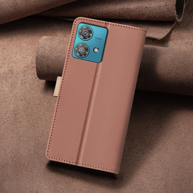 For Motorola Edge 40 Neo Color Matching RFID Anti-theft Leather Phone Case