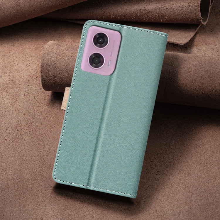 For Motorola Moto G04 / G24 / E14 Color Matching RFID Anti-theft Leather Phone Case