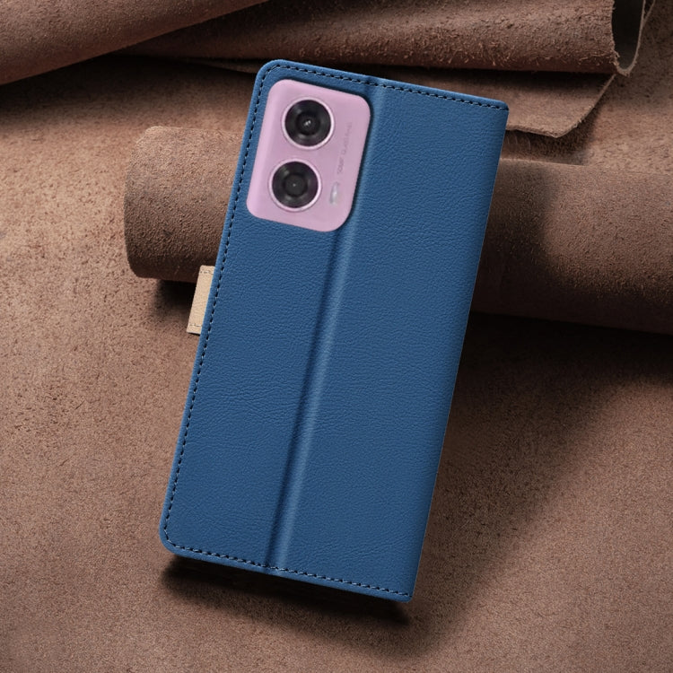 For Motorola Moto G04 / G24 / E14 Color Matching RFID Anti-theft Leather Phone Case