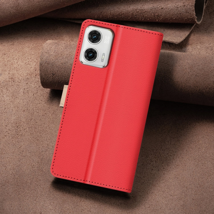 For Motorola Moto G73 5G Color Matching RFID Anti-theft Leather Phone Case