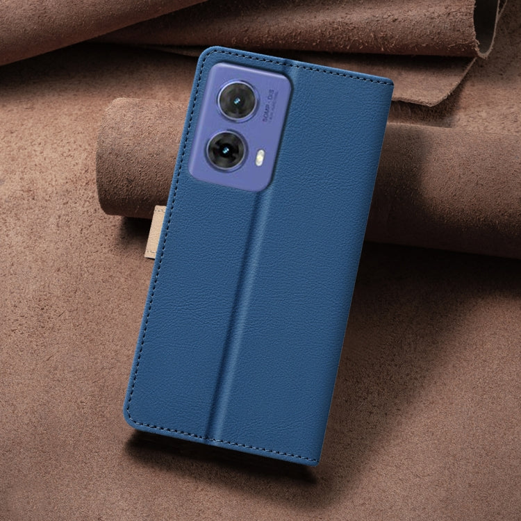 For Motorola Moto G85 Color Matching RFID Anti-theft Leather Phone Case