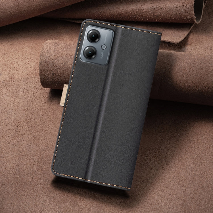 For Motorola Moto G54 5G EU Version Color Matching RFID Anti-theft Leather Phone Case