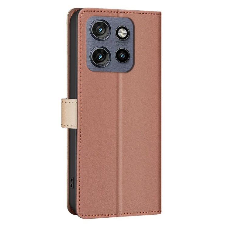 For Motorola Edge 50 Neo Color Matching RFID Anti-theft Leather Phone Case