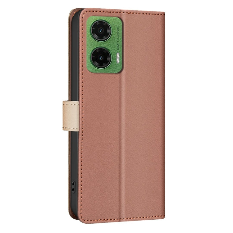For Motorola Moto G35 Color Matching RFID Anti-theft Leather Phone Case